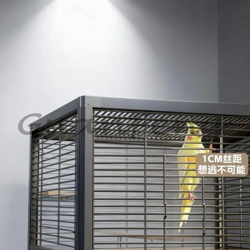 Iron flying bird cage with wheels, indoor pet furniture, quail, parrot and parrot pet bird care products birdhouse