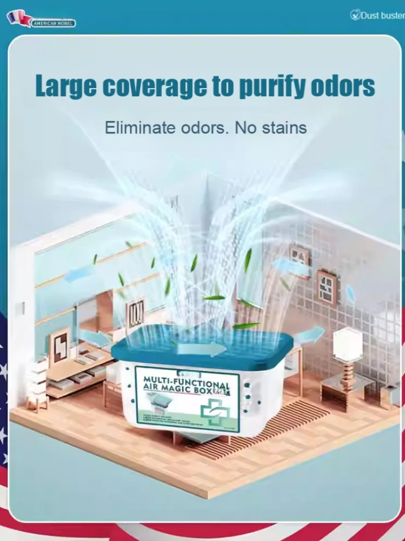 Efficient Air Purifier Box Dehumidifier Deodorizer Dry Agent For Home Bathroom Odor Eliminator Anti Moisture Dust Removal - view 3