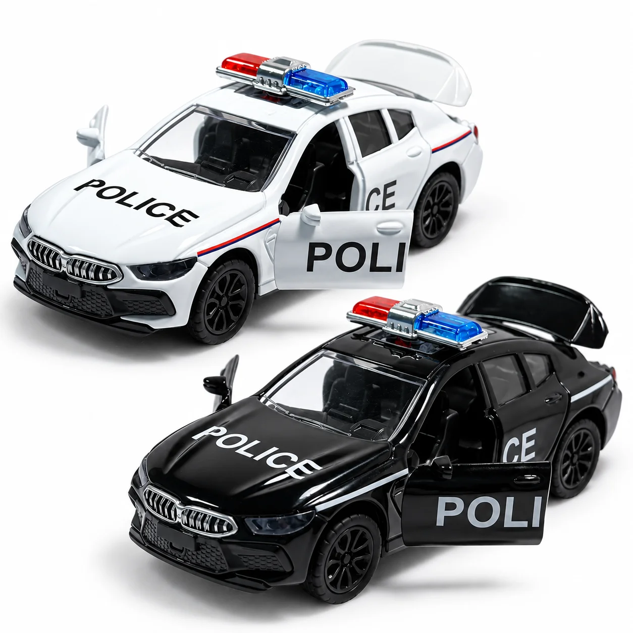(Corrugated Box) 1/36 Scale, Alloy Police Patrol Car Style Toy Car, Strong Spring Force, Metal Casting,the Best Gift