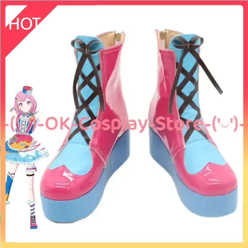 Game Project Sekai Otori Emu Cosplay Shoes PU Leather Shoes Halloween Carnival Boots Cosplay Prop Custom Made