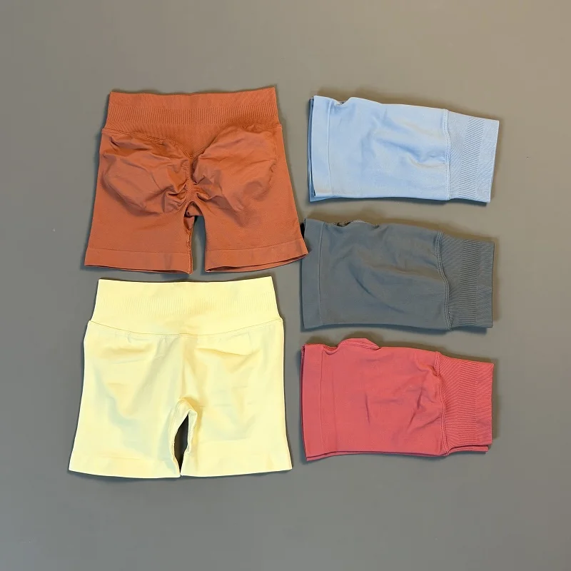 Sports Shorts Women Seamless Scrunch Butt Yoga Workout Gym Fitness Biker Shorts Quick Dry Running Training Athletic Shorts