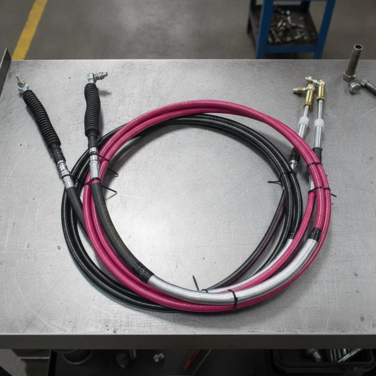 Dragon TS173 Gear Shift Cable 40cm Iron Plated Copper Selector Cable with Threaded Fittings for Smooth Gear Restoration
