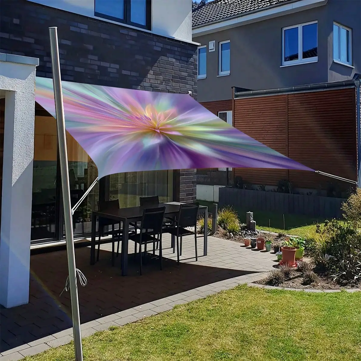 

Abstract Floral Camping Waterproof Cloth | Sunshade For Outdoor, Camping, Park Lawn & Beach, No Poles Included RFFF