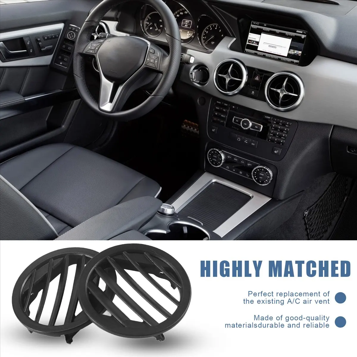 #14E (black)Car Side Dash A/C Vent Grilles for Mercedes-Benz X204 GLK 2009-2015,Automotive Parts & Accessories
