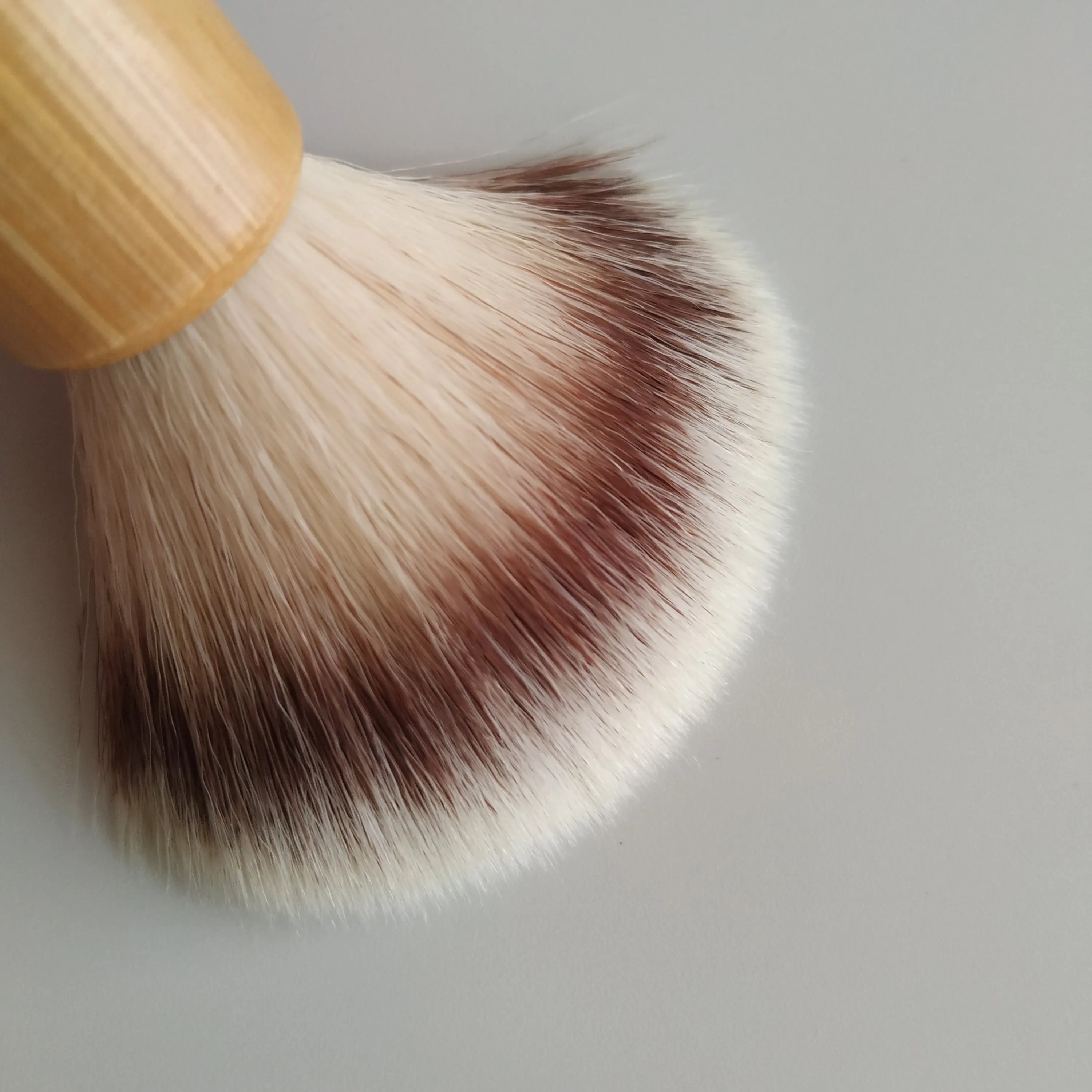 Dscosmetic-mini brocha de afeitar de pelo sintético para hombre, mango de bambú, cepillos portátiles de viaje para Barba, afeitado, herramientas de