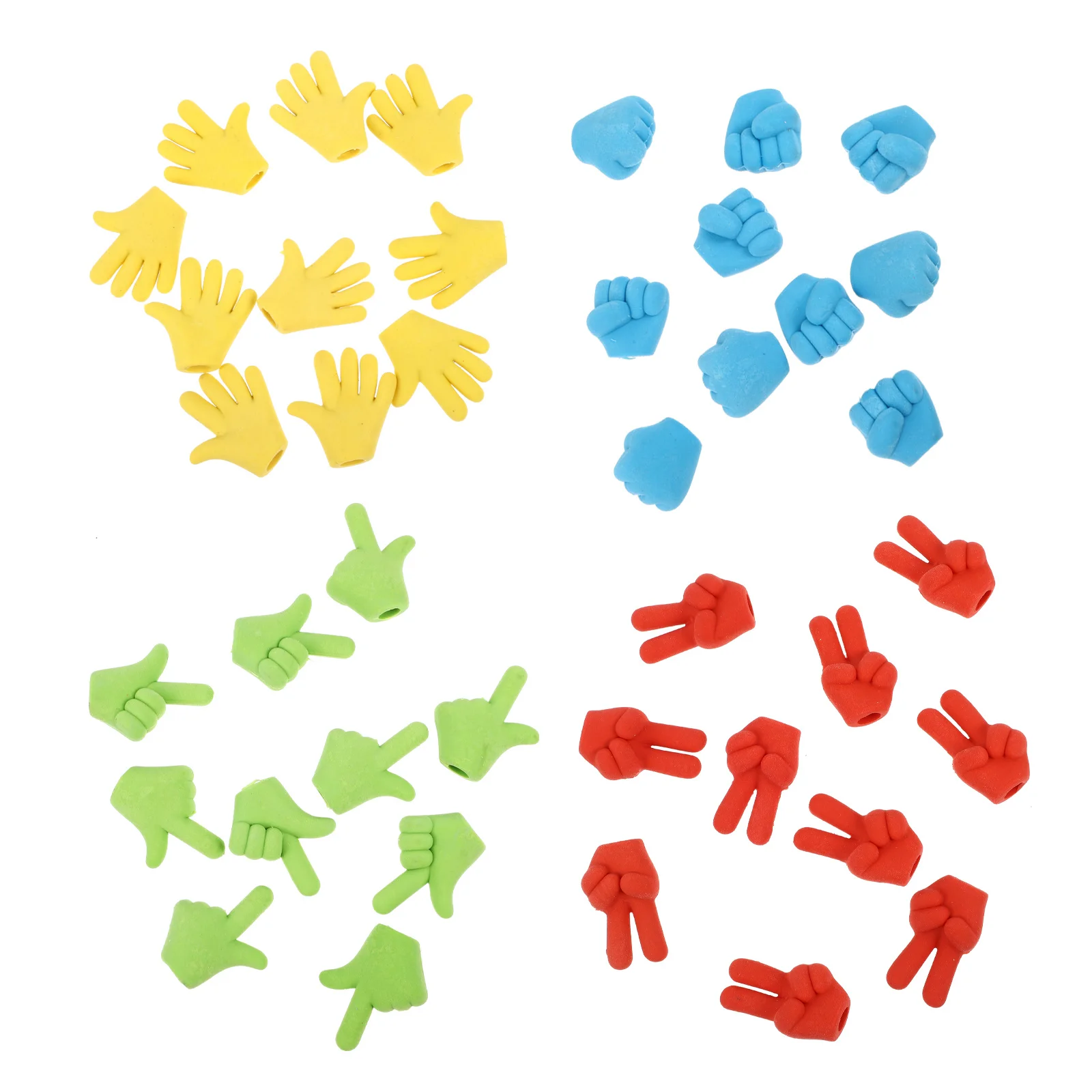 40Pcs Finger Shaped Eraser Cartoon Rubber Eraser Kindergarten School Students Gift Practical Supplies Kindergarten Stationery