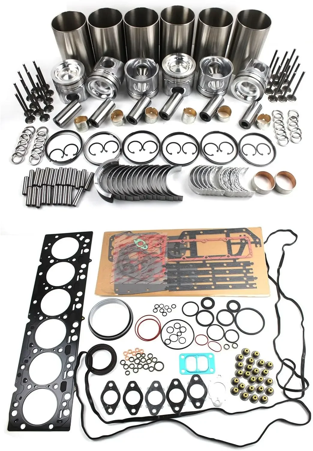 MSparts 6D107 Engine Overhaul Rebuild Kit with 24 Valve for Komatsu SA6D107 SA6D107E PC200-8 PC220-8 PC240-8 Excavator Engine