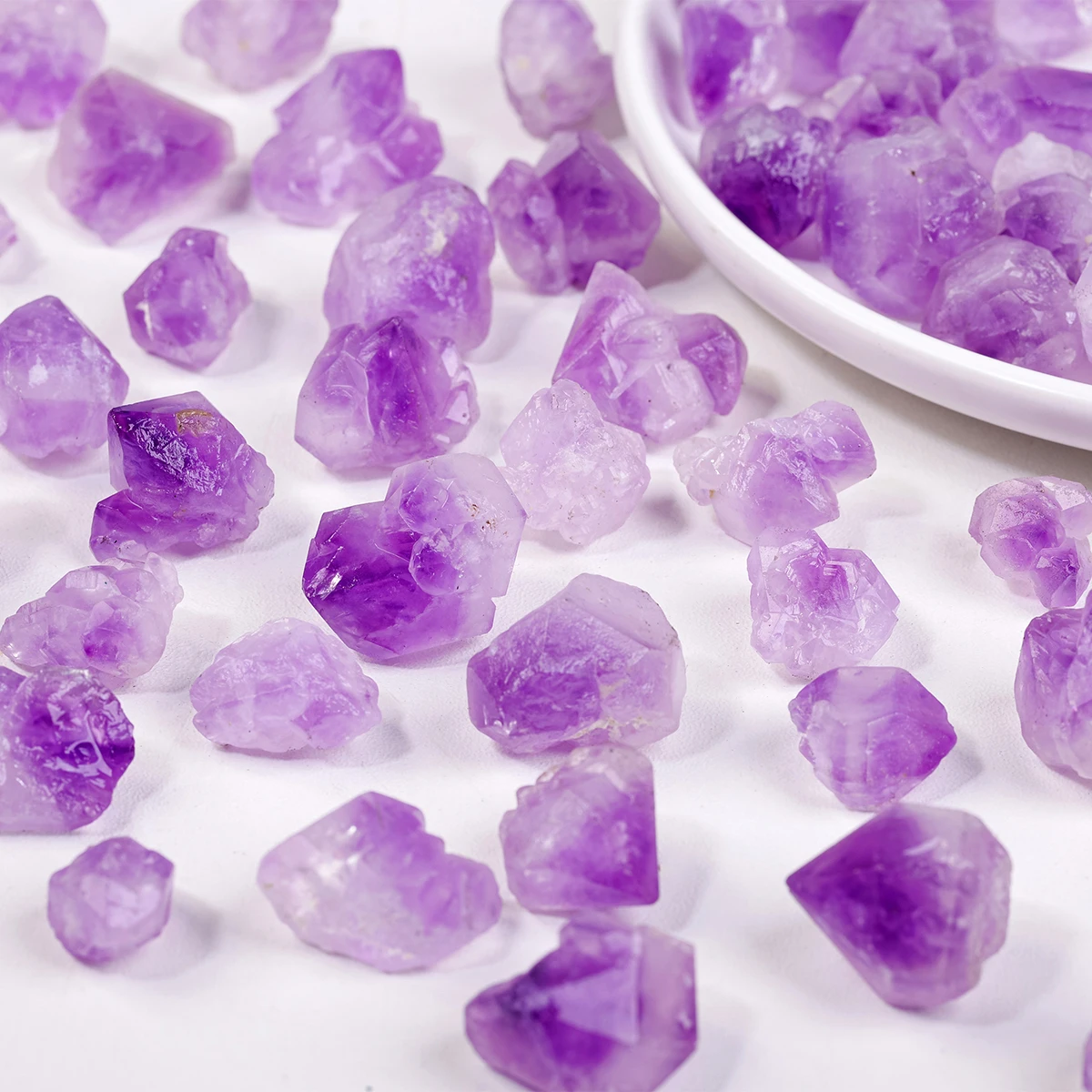 1pcNatural Crystal Amethyst Tooth Flower Demagnetization Purification Purple Gemstone Raw Stone Energy Stone