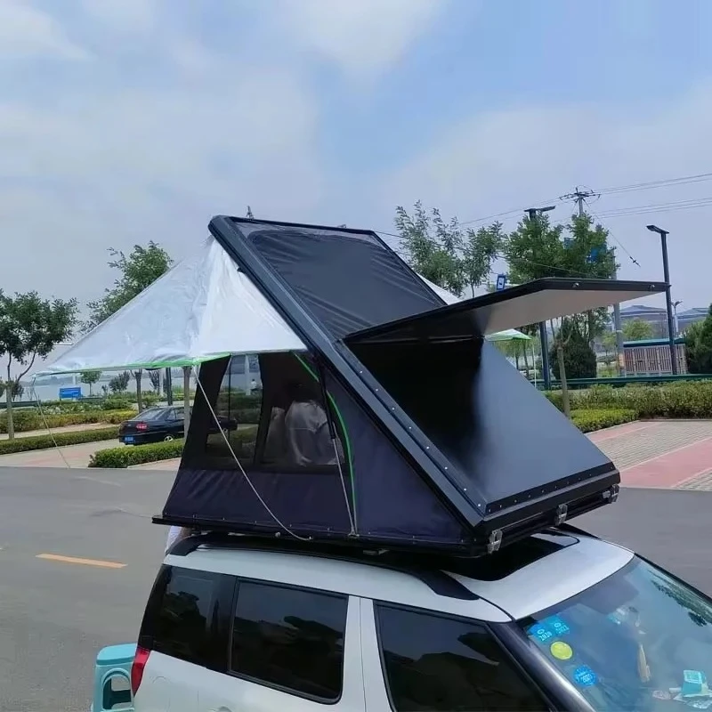 SUV Rooftop Tent Quick Automatic Opening Waterproof Oxford Canvas ABS Shell Aluminum Steel Outdoor Camping 4 Seasons 3cm Thick