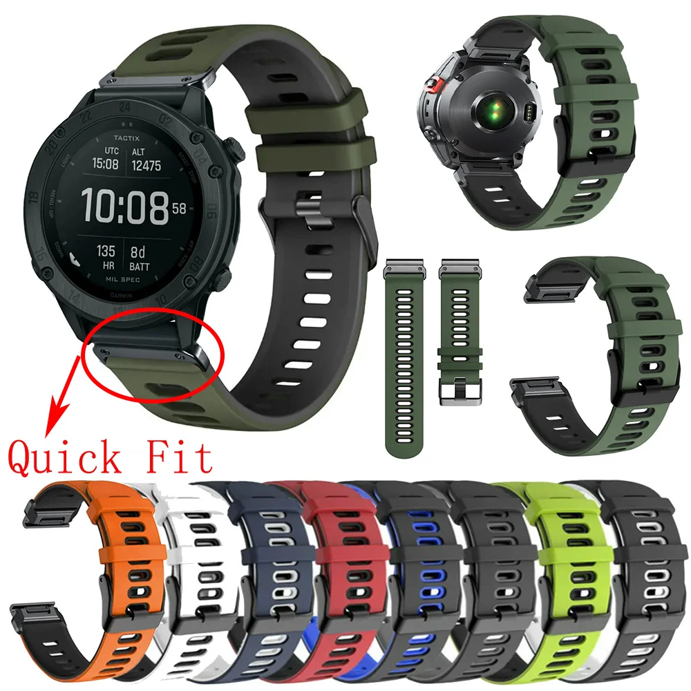Per Garmin Fenix 7 6 5 Watch26 22 20mm Quickfit cinturino per Garmin Fenix 7X Pro 6X Pro 5X Plus Instinct 2X cinturino da polso in silicone