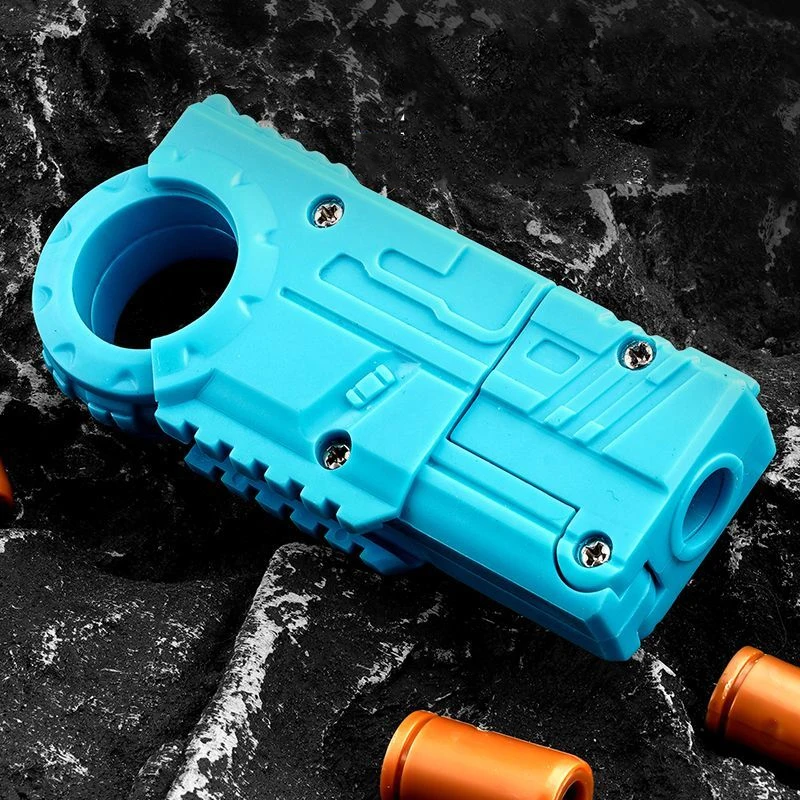 Outdoor Portable EDC Mini Agent AK17 Ring Soft Bullet Gun Model Throwable Shell Launch Creative Gifts Toy Tool