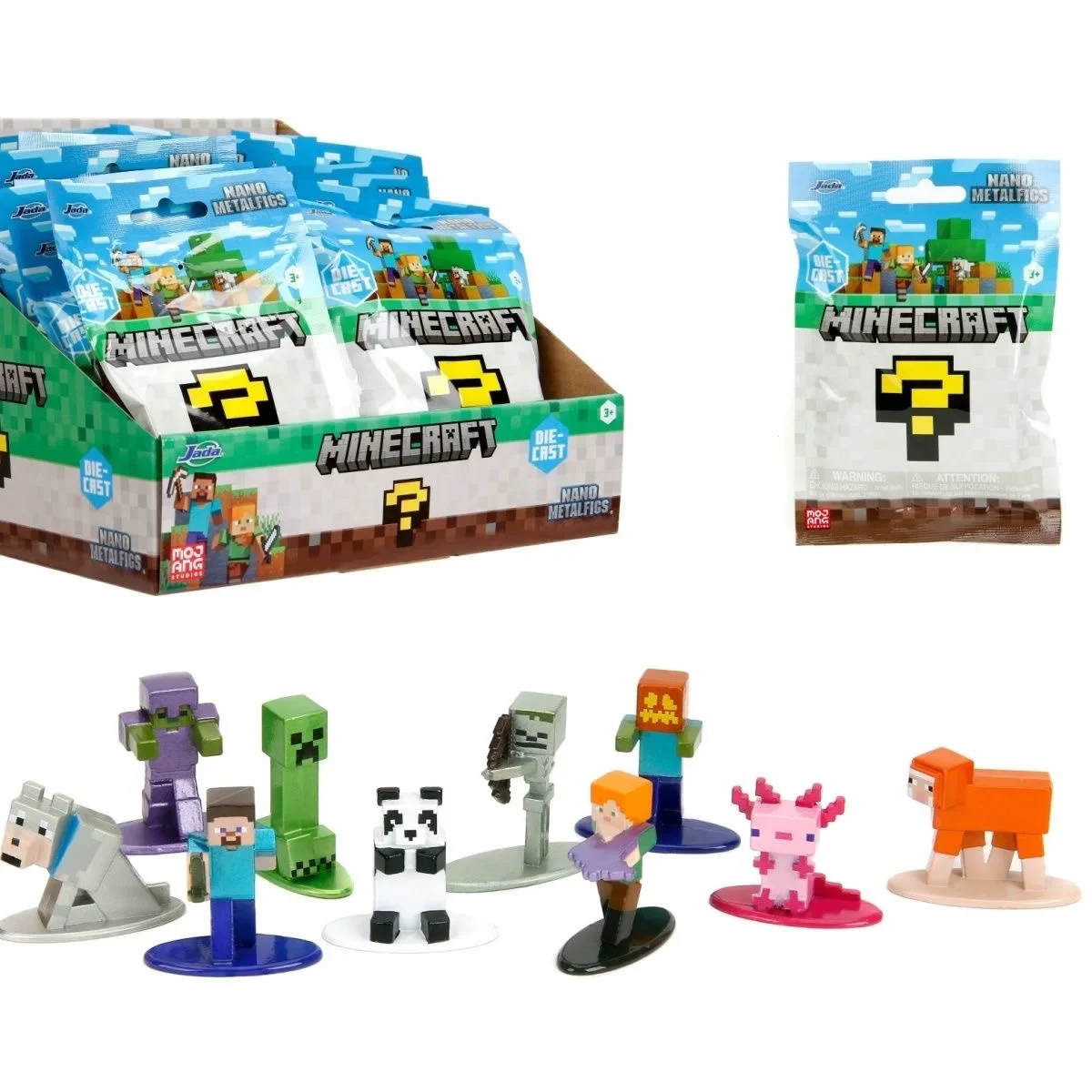 

Jada Nano Metalfigs Minecraft W5 Die-Cast Steve Alex Creeper Mystery Blind Bag Gifts Toy Model Anime Figures Collect Ornaments