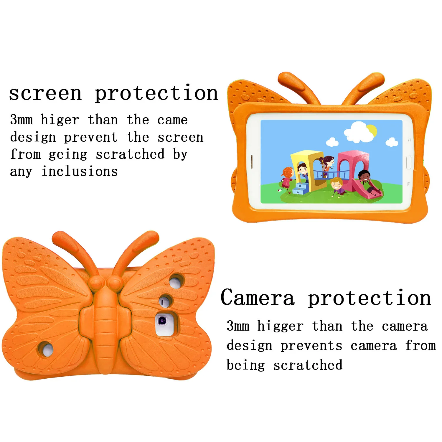 Cute Cartoon 3D Butterfly Tablet Case for TCL Tab 11 2023 10.95 inch 9166G 9466X Tab 8 LE 9137W Tab 8 Kids Funda EVA Stand Cover