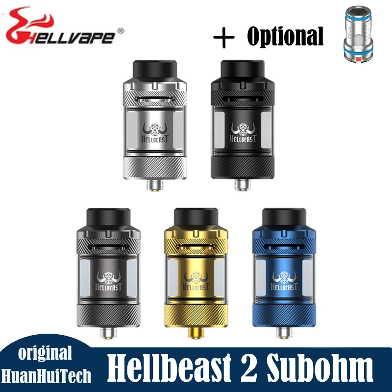 

Original Hellvape Hellbeast 2 SubOhm Vape Tank 24mm 3.5/5ml Capacity Top Filling e-cigarettes Atomizer With 0.2ohm KA1 Mesh Coil