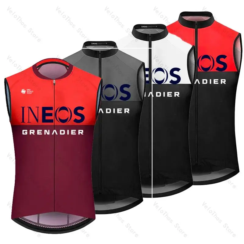 Colete de Ciclismo Masculino Corta-Vento, Jersey Sem Mangas para MTB, Windbreakers Tadej Pogačar, Leve para Corrida na Estrada, Ineos Grenadier