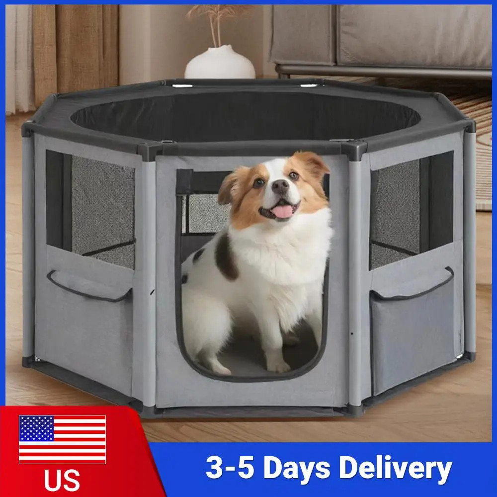 

Octagon Breathable Mesh Dog Crate Oxford Fabric Large Cat/Dog Fences Waterproof Pet Octagonal Cage Fence for Puppy Dog Cat