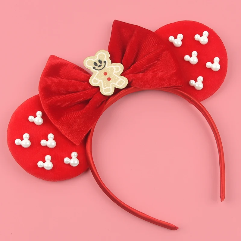 1 Stück Weihnachts-Stirnband mit Lebkuchenmann-Motiv aus hochwertigem Samtstoff für Weihnachtsfeiern, Feiertage, Eltern-Kind-Haar-Accessoires