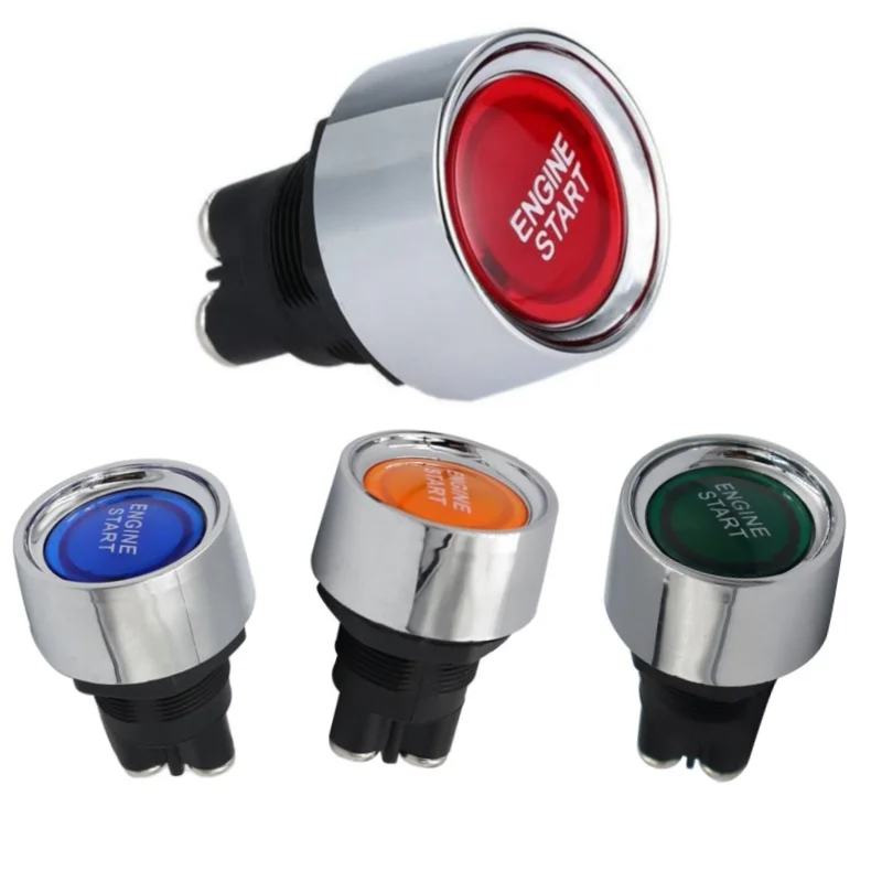 ISURE MARINE Car Engine Start Ignition Switch 12v-24V 50A Automatic Reset One Key Start Switch LED Light Button Switch ﻿