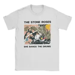 Men The Stone Roses She Bangs The Drums T Shirts Pure Cotton Clothing Funny Short Sleeve Crewneck Tees Party T-Shirts