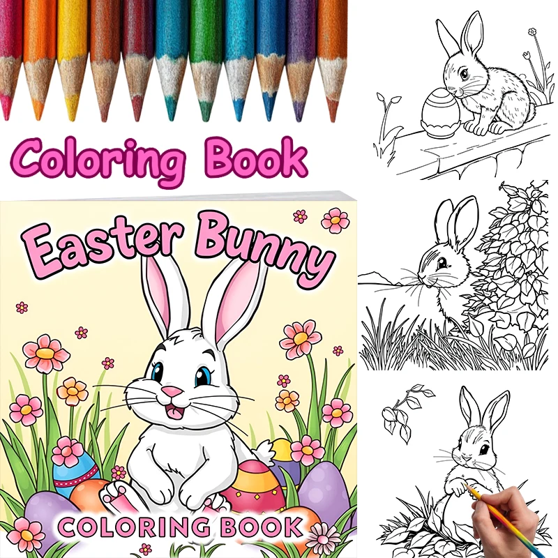 

Easter Bunny Coloring Book for Adult | 28 Pages Colouring Book, Drawing Supplies for Christmas, Thanksgiving