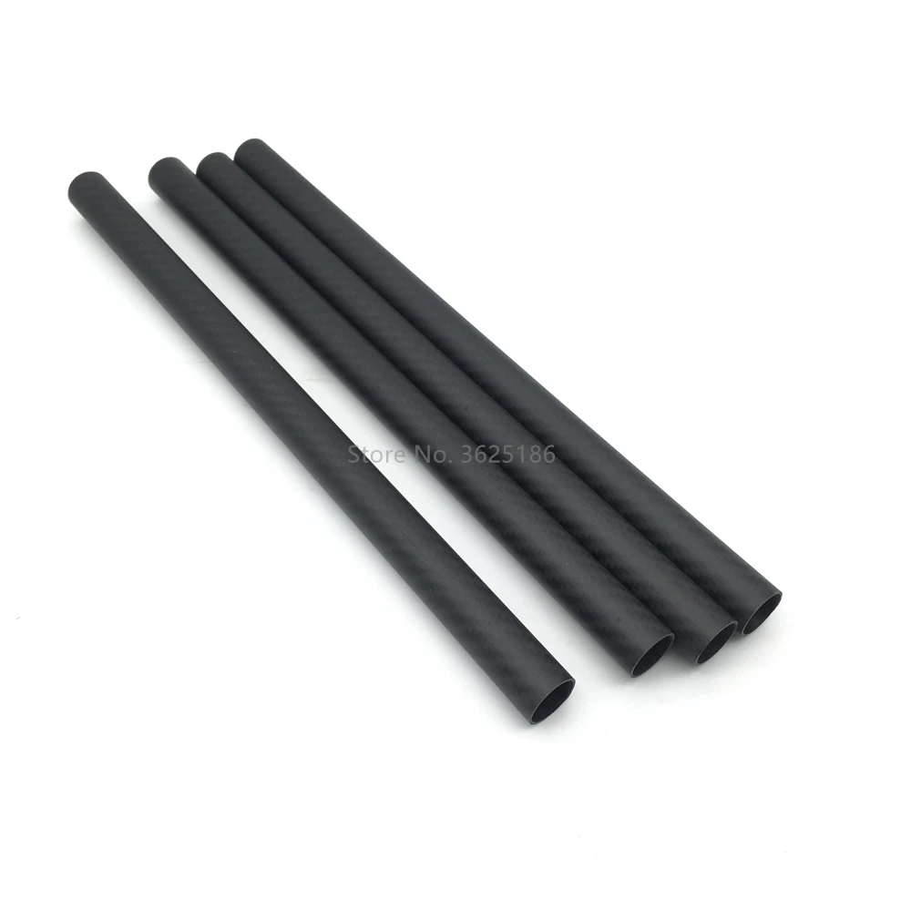 2pcs Length 500mm  18mm 20mm 25mmcarbon fiber tube high composite hardness material 3K Twill matte for plant protection aircraft