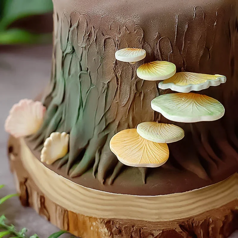 VERIDIAN Baking Molds Silicone Cake Decoration Forest Tree Root Mushroom Stump Bark Texture Fondant Cake Silicone Mold