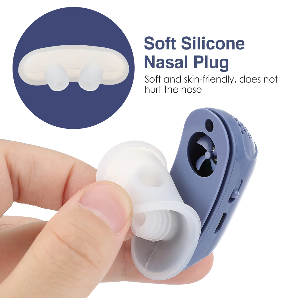 Electric Mini Anti Snoring Device Sleep Aid Nose Clip Breathing Apnea Relieve Anxiety Relieve Help Sleep Silicone Nasal Plug