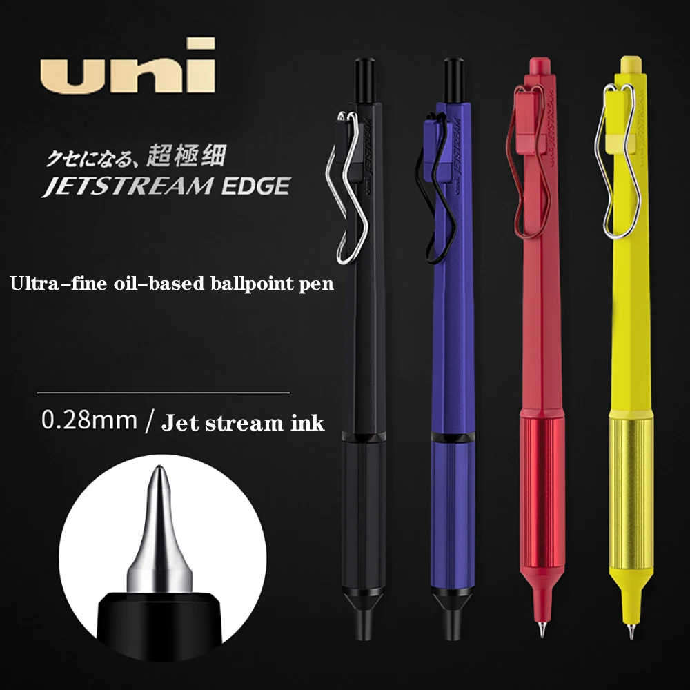 일본 UNI JETSTREAM EDGE 초미세 볼펜, SXN-1003 저중력 서명 젤 펜, 글쓰기용 귀여운 문구류 펜, 0.28mm