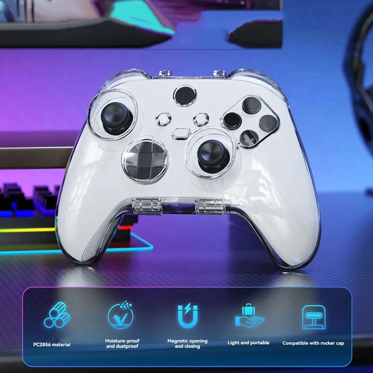 HAPPYDAY~ Transparent Magnetic Protective Case for Series Controller Anti-Fall Storage Box Easy Access to Buttons