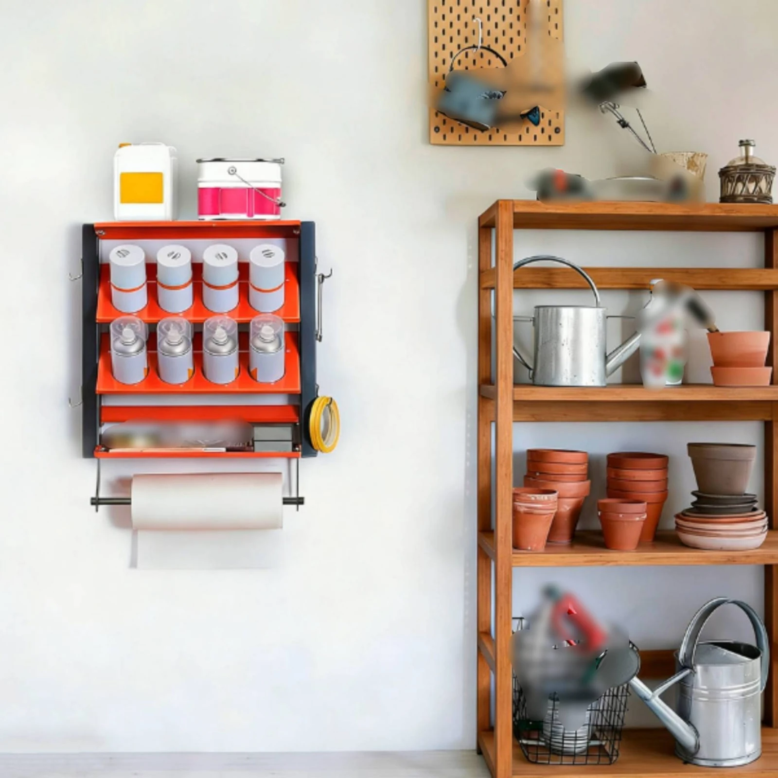 Tool Rack with Paper Towel Hol - Workshop Tools Wallpaper 评论和价格