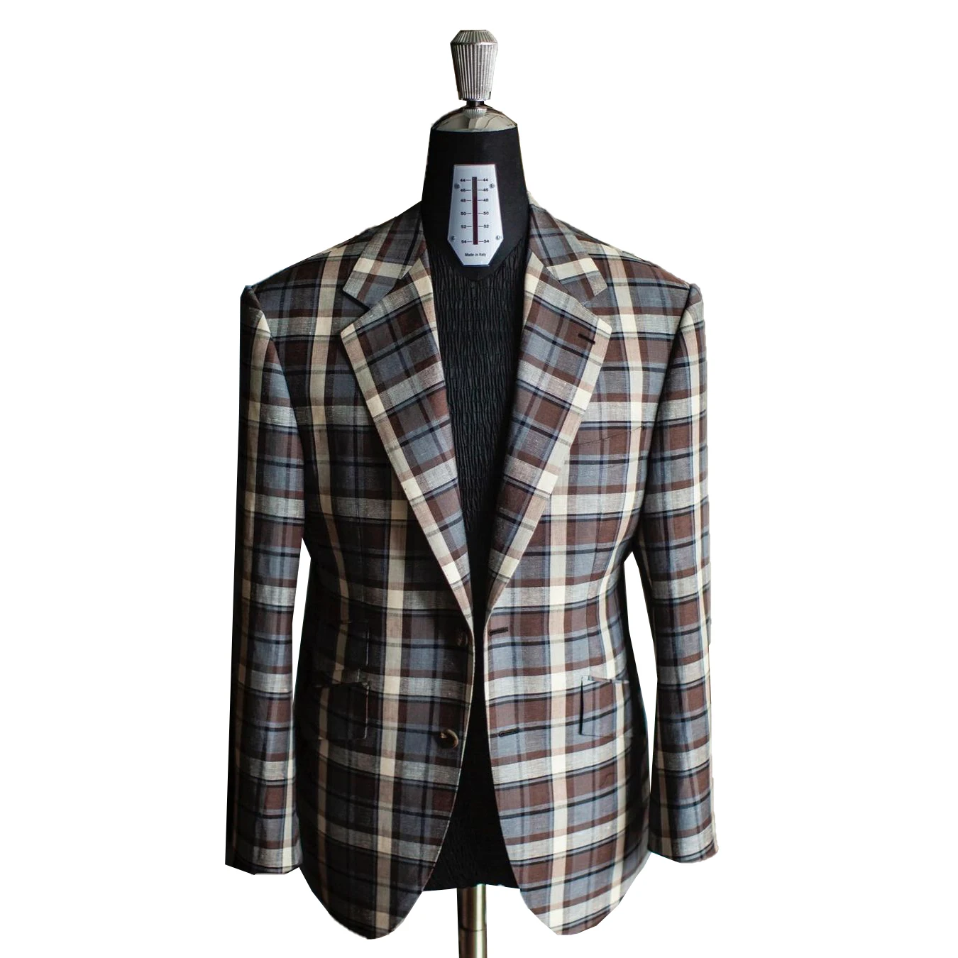 Luxury Plaid Men\'s Wedding Blazer Notch Lapel Jacket Double Breasted Tuxedos Business Party Slim Fit Groom Wear Only Coat