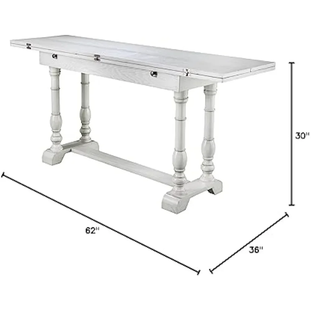 Table à manger console à tréteaux pliants marron, parfait pour les petits espaces, ferme