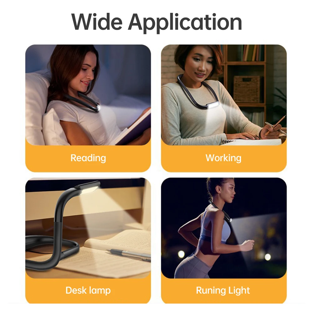 مصباح مكتبي صديق للعين قابل لإعادة الشحن ، ضوء قراءة الرقبة ، مصباح كتاب مع 3 سطوع قابل للتعديل ، أذرع قابلة للثني للقراءة #6