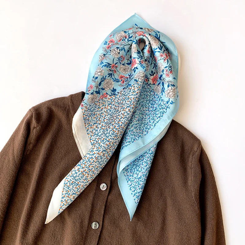 Silk Square Scarf Mulberry 100 Percent Hangzhou Natural Womens Small Neck Wrap Headband Spring Autumn Winter Lightweight Soft