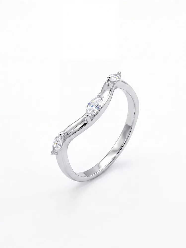 925 Sterling Silver Simply V-Shaped Curve Zircon Ring For Women Daily Wear Party Engagement Wedding High Quality Fine Jewelry - view 6