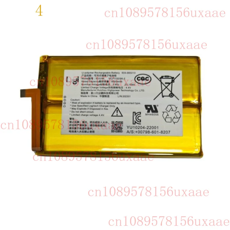 

Аккумулятор 3,85 В, 6000 мА для игрового портативного устройства Logitech G Cloud GR0006 533- 000213 XMSJ