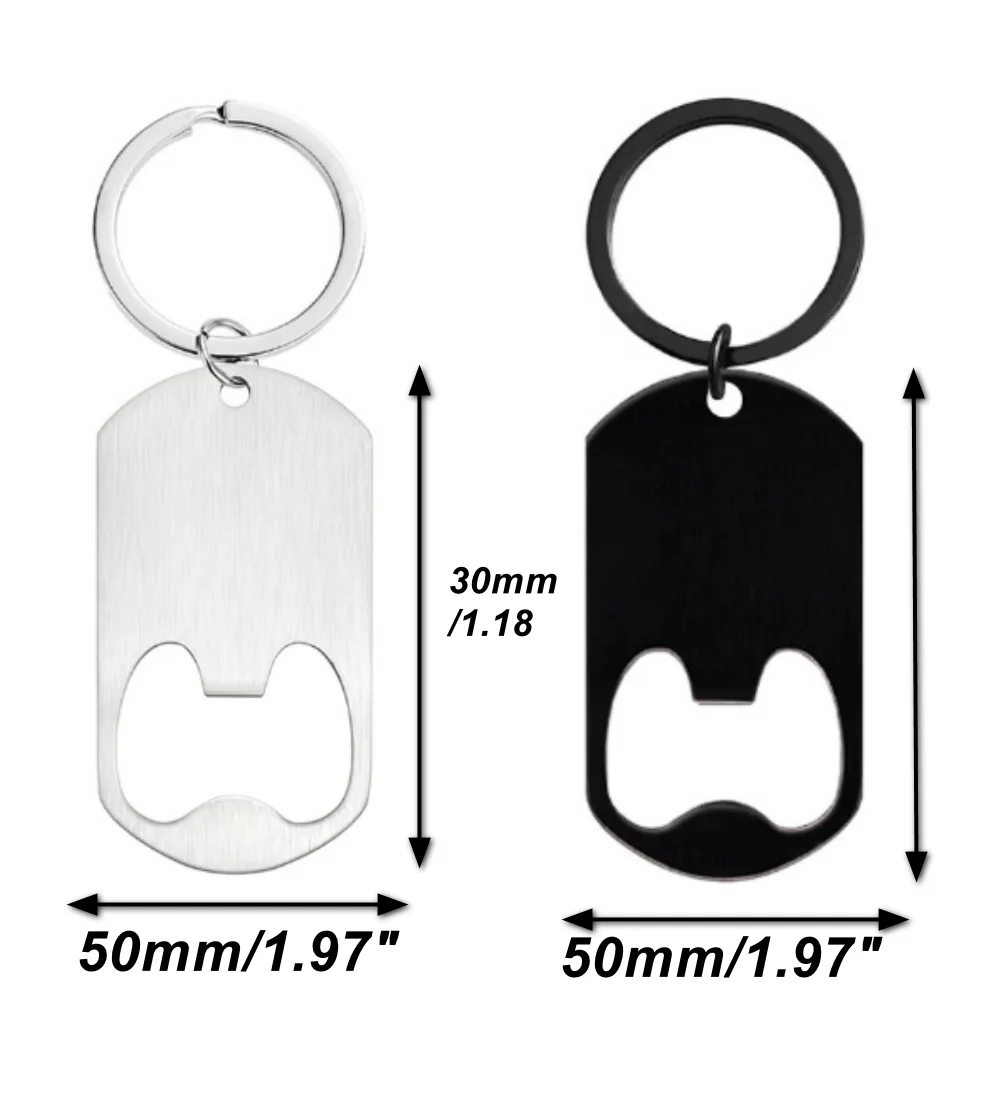 30 Stück personalisierte Flaschenöffner aus Edelstahl, Schlüsselanhänger für DIY mit personalisiertem Logo oder Fotos – Detail 1
