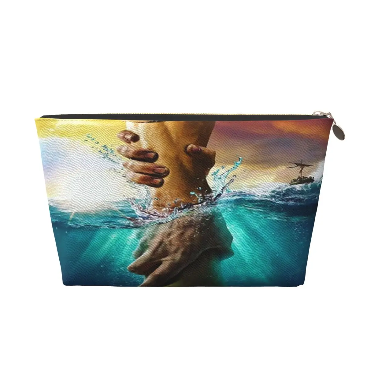 Custom Reaching Out Jesus Hand, Jesus Save Us Cosmetic Bag Women Cute Large Capacity Makeup Case Beauty Storage Toiletry Bags