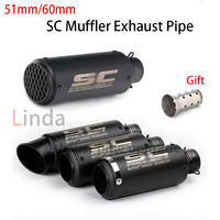GP Project Exhaust Pipe 51mm/60mm Db Killer Motorcycle Exhaust Pipe with Silencer for Kawasaki Z900 Z800 Er6n Sv650 R1 R3 MT03