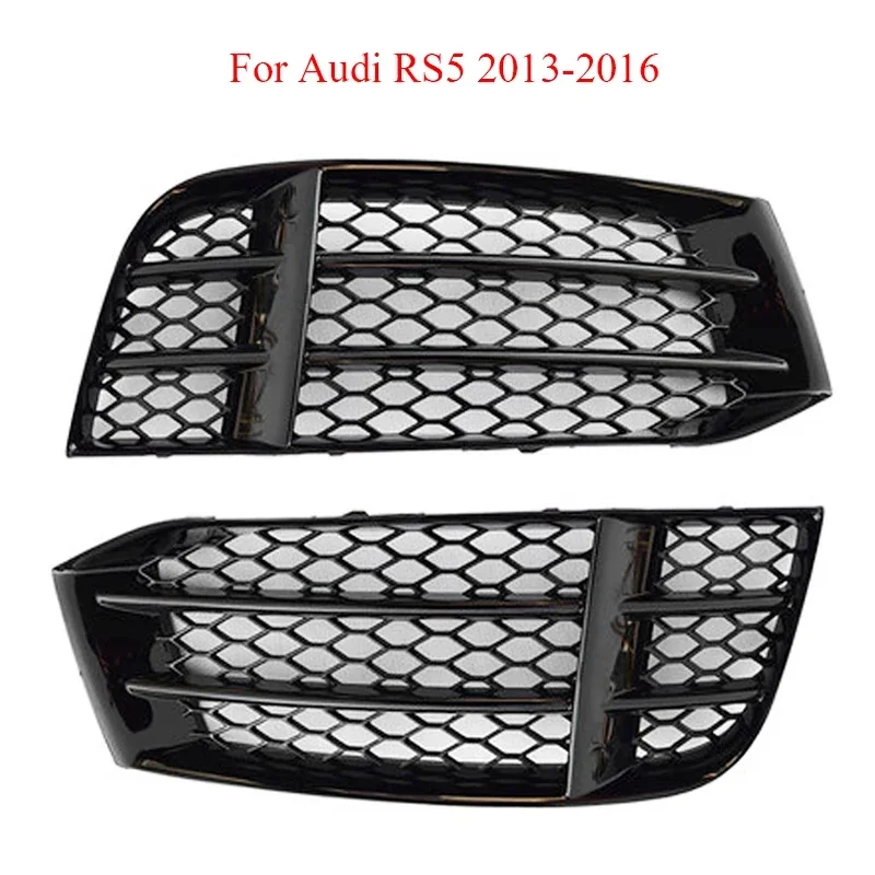 

Glossy Black Honeycombs Mesh Fog Light Grilles Grills Cover Fit for Audi RS5 B8.5 2013 2014 2015 2016 Car Accessories