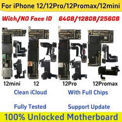 Fully Unlocked With/NO Face ID For iPhone 12 Pro Max Motherboard Support Update Clean iCloud For iPhone 12 mini Logic board