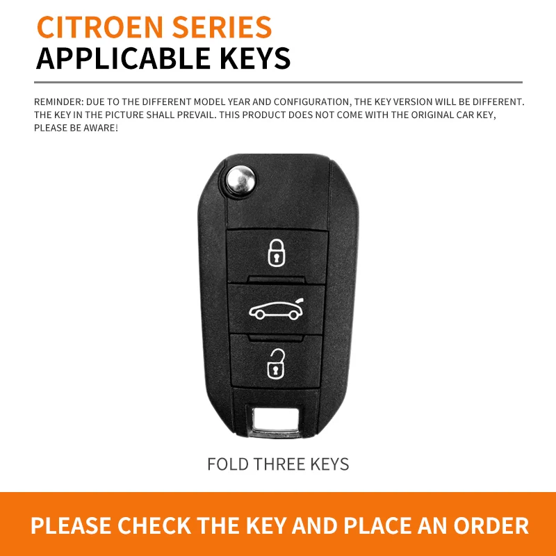 Zinc Alloy Leather Car Flip Remote Key Case Cover Protector Shell Fob durable durable Keyring For Citroen C3 C4 CACTUS C6 C8