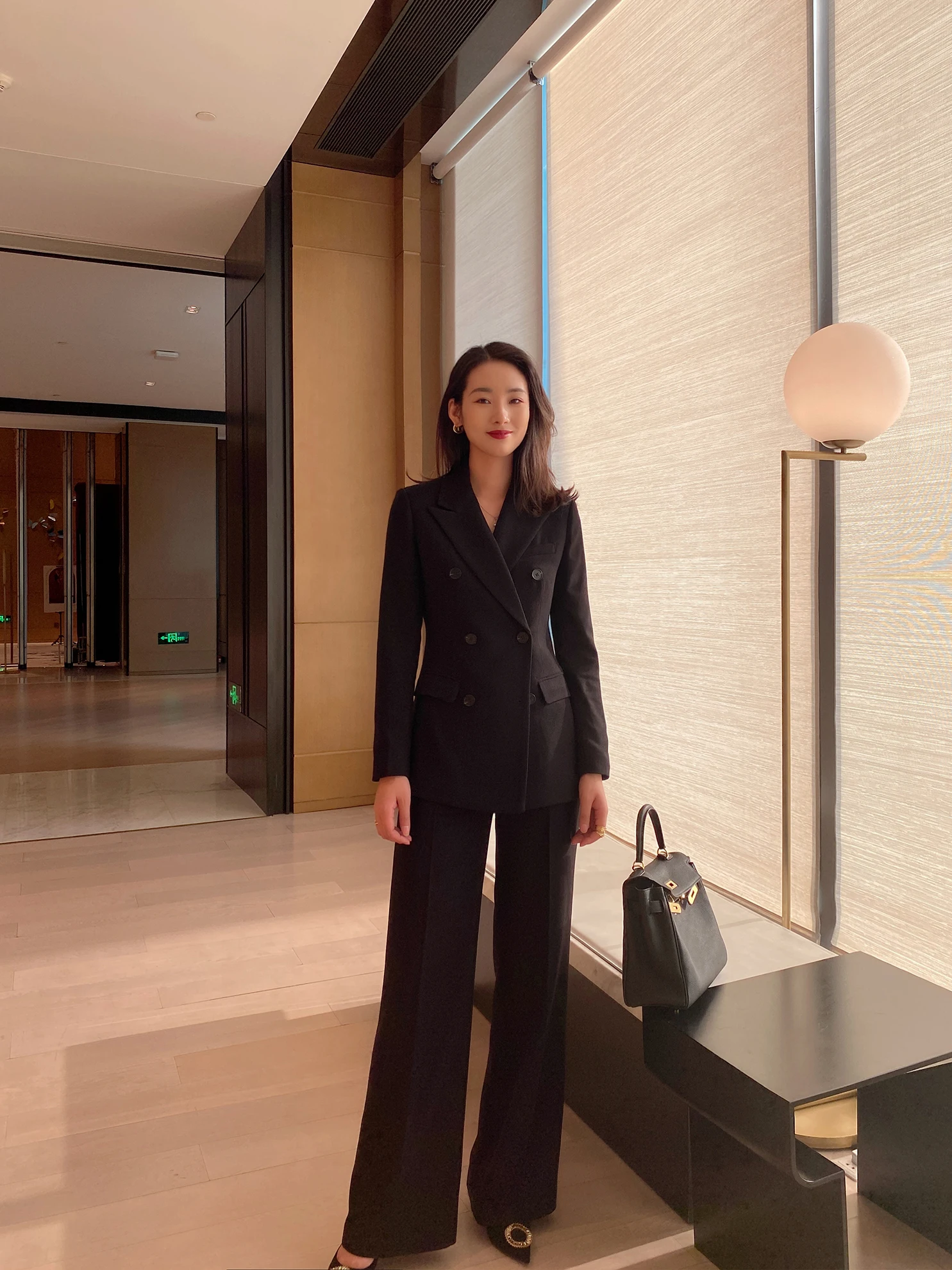 Damskie wełniane spodnie garniturowe Bla Thi na jesień i zimę, nowe, dopasowane, długie, do pracy, do biura, poliester, włókno rayonowe.