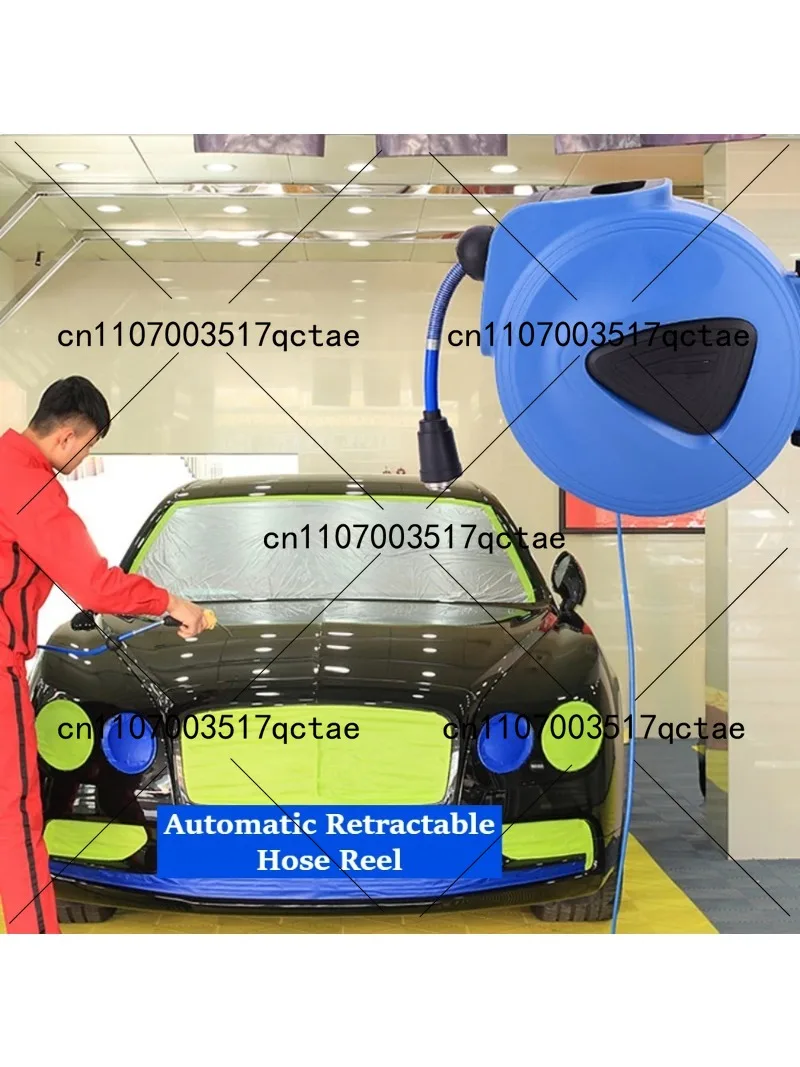 20M Auto Rewind Air Hose Reel, Retractable Air Drum for Workshop Garage