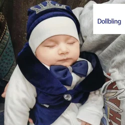 Velvet Newborn Baby Boy Outfits Blazer Vest Kids Clothing Cotton Infant Products Body Suit Shirt Pants Mittens Receiving Blanket