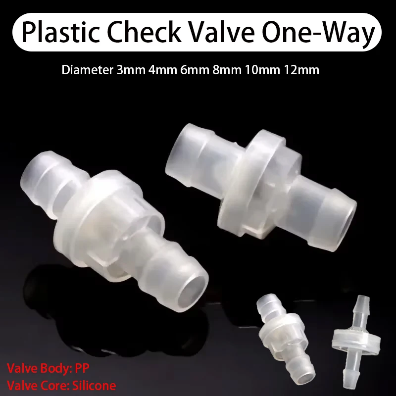 Plastic Check Valve One-Way Pagoda Inline Non-Return Gas Liquid Water Fluid  Stopper Diameter 3mm 4mm 6mm 8mm 10mm 12mm