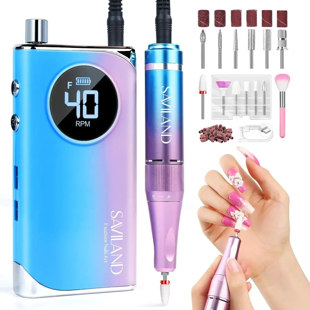 

High-Speed 40,000RPM Electric Nail Drill with Portable Kit for Professional Manicure and Pedicure at Home