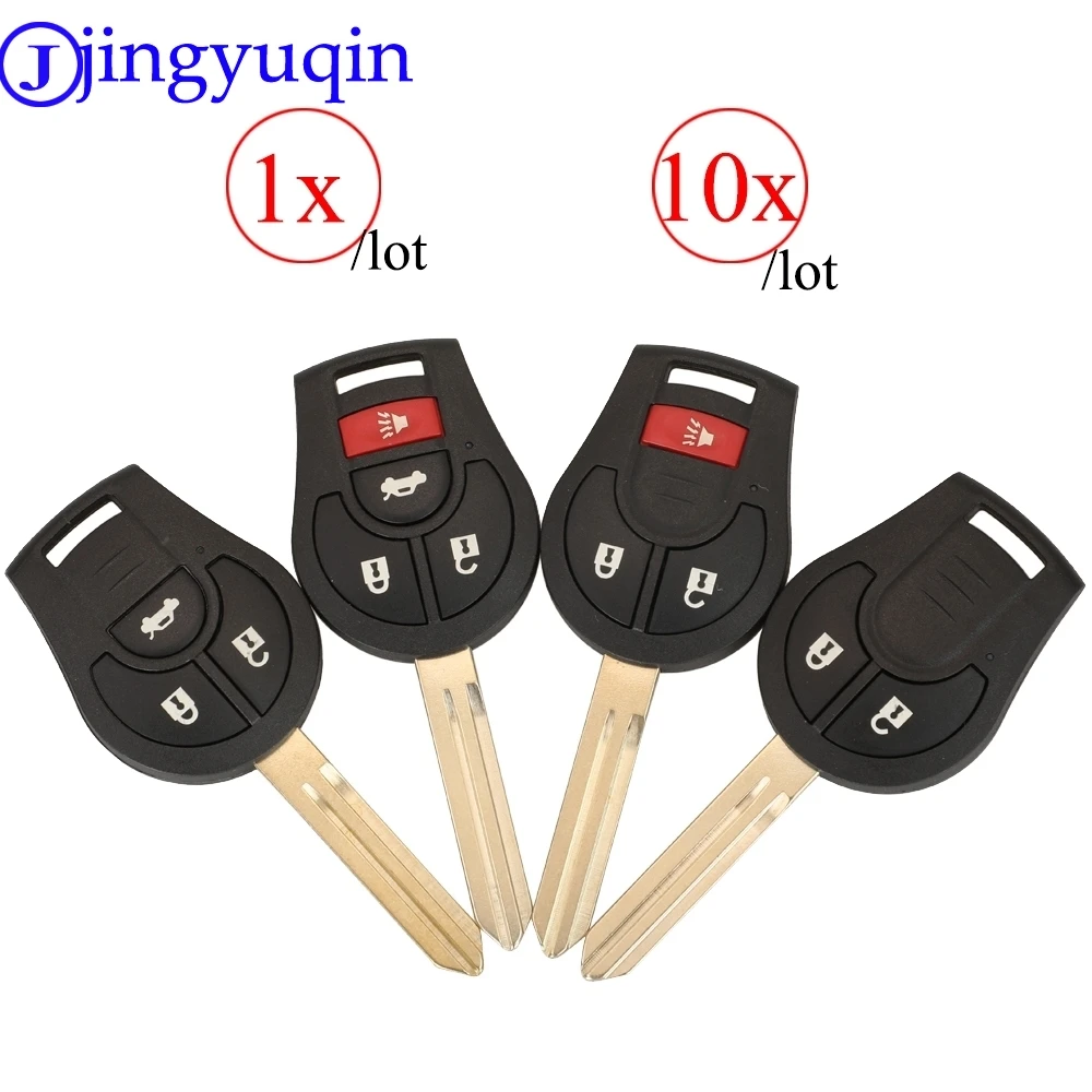 jingyuqin 1/10pcs Remote Key Shell Case For Nissan Sylphy Cube Juke Rogue Micra Qashqai Altima Maxima Sentra Versa 2/3/4 Buttons