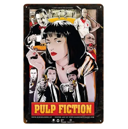 Pulp Fiction Movie Metal Poster Tin Sign   -aluminum