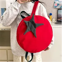 Mochila de moda de nicho para mujer, mochila de gran capacidad con personalidad de tomate súper bonita, mochila escolar para estudiantes universitarios
